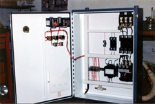 Inside the control box of a small 60 KW furnace.